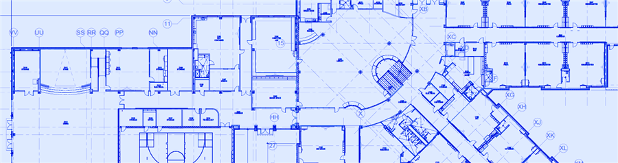 decorative banner photo showing a portion of blueprints from one of the elementary schools 